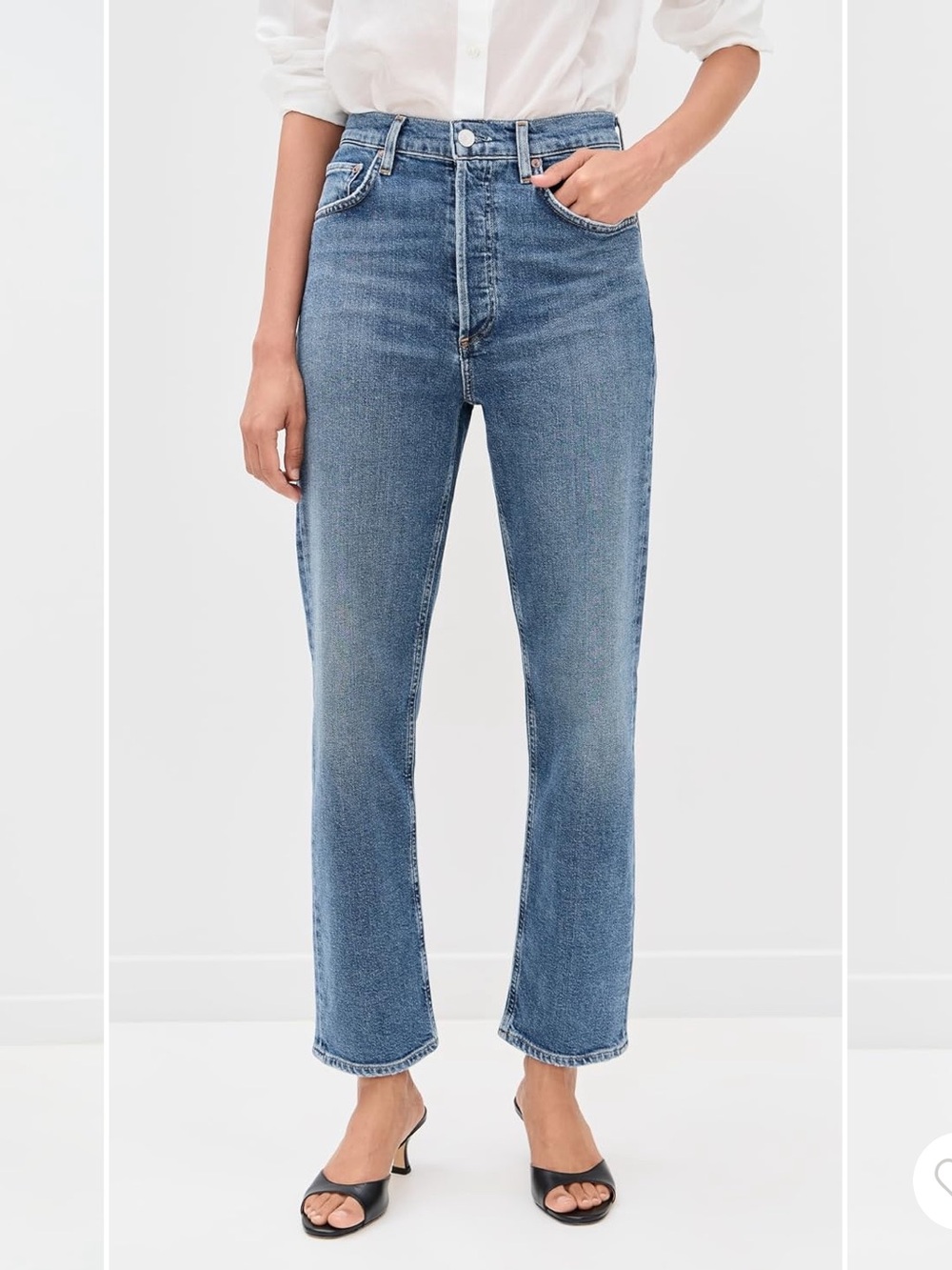 Agolde 90s Pinch Waist Crop Jean (Overcast) - Picture 5 of 6
